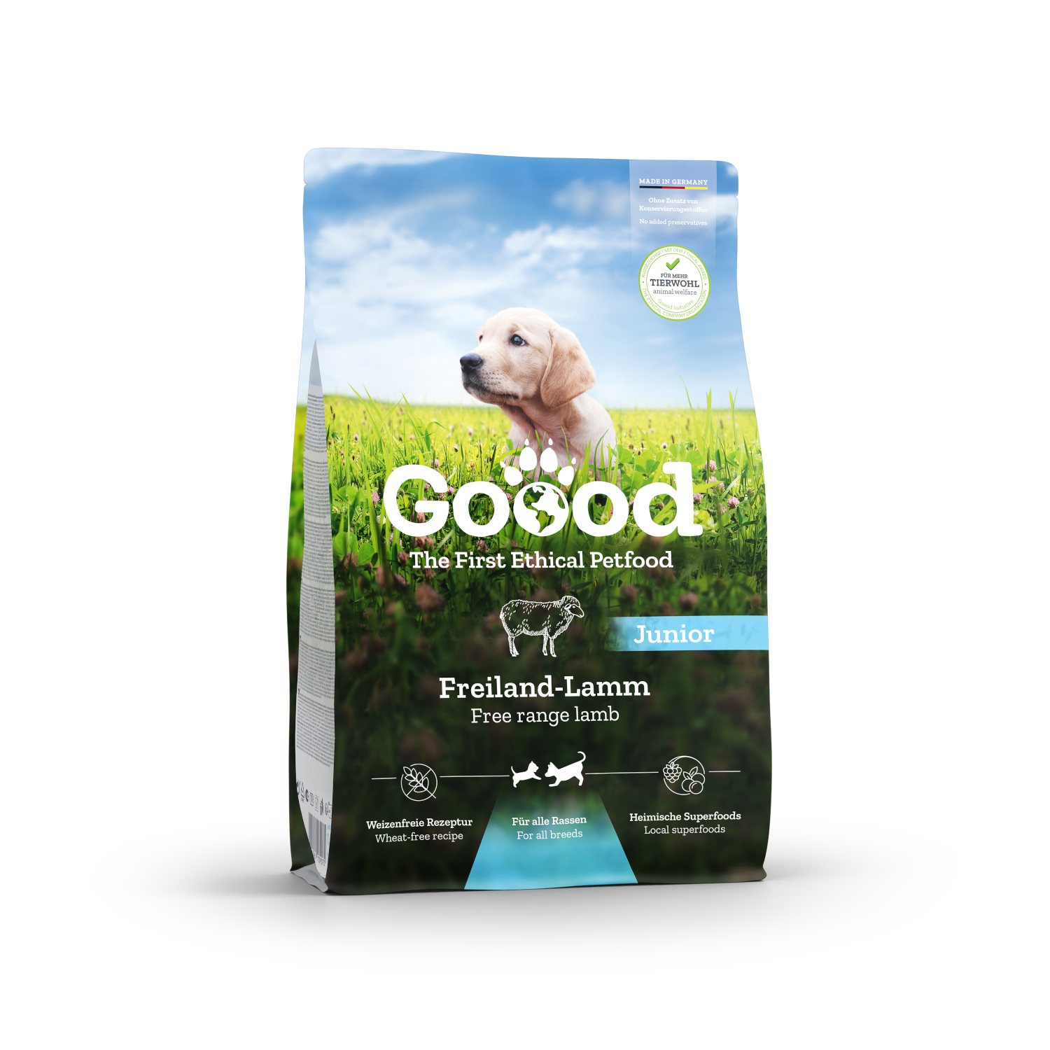 Croquettes chien junior à l'agneau fermier & truite durable